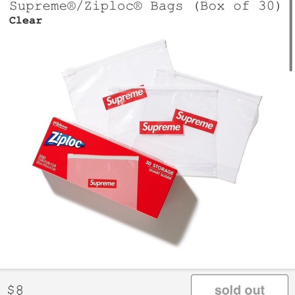 Supreme ziploc bag (30 pack)